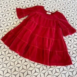 Hanna Andersson Love 2 Twirl Red Velour Dress Size 18-24 Mo (80cm) Gently Used